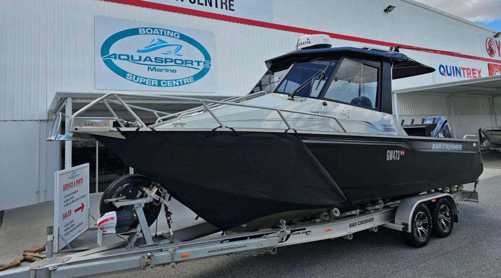 Boats displayed at a Perth WA boat sales dealership